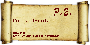 Peszt Elfrida névjegykártya